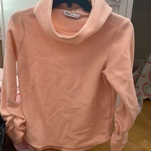 Girls DSG Peachy Pink Cowl Neck Hooded Fleece Sweatshirt Size Large